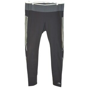 LL Bean‎ Activewear Leggings Black Mesh Trim Athletic Running Pants UPF 50+ M